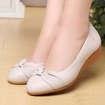 Spring Autumn Fashion Women Genuine Leather Shoes Ladies Casual Soft Flats Shoes - £22.71 GBP