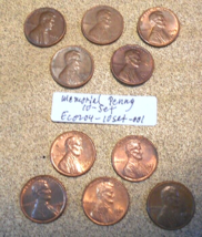 Lot: 10 Memorial Pennies 1973-1982 Filled Mint Mark Errors; Rare Old Coin Money - £14.90 GBP