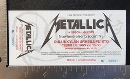 Metallica - Vintage June 1, 1993 Helsinki, Finland Mint Whole Concert Ticket - $30.00