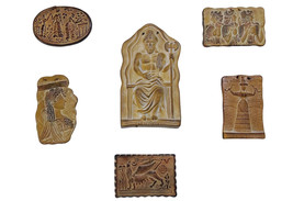 Set of 6 Minoan Ceramic Tiles Wall Relief Decor Knossos Palace King Minos - $79.96