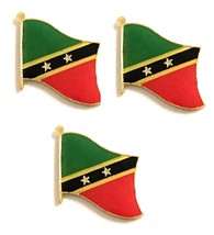 PACK of 3 St Chris-Nevis Single Flag Lapel Pins  - $14.84 CAD