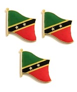 PACK of 3 St Chris-Nevis Single Flag Lapel Pins  - $204.11 MXN