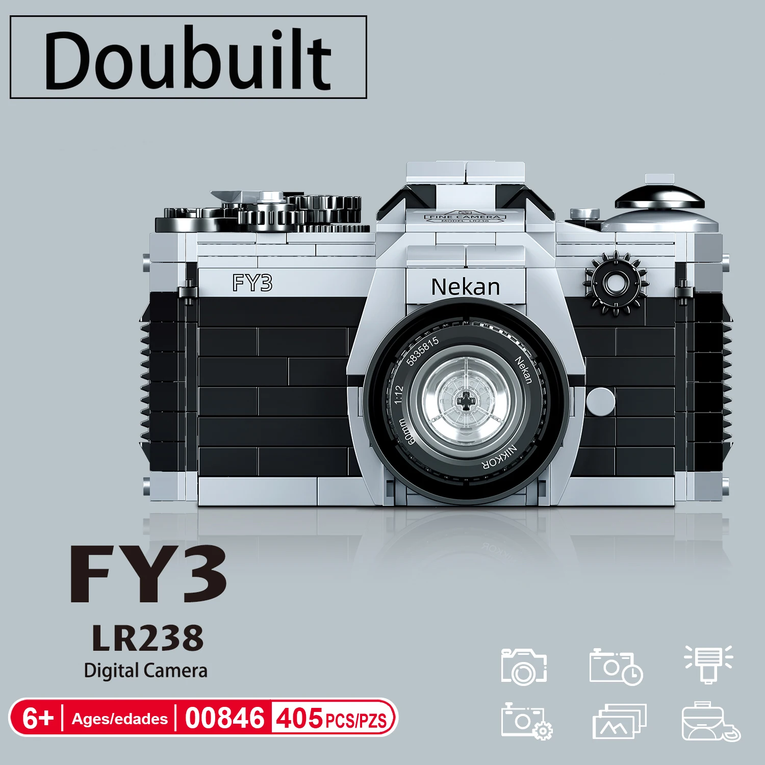 Doubuilt Retro Camera Building Blocks Model 400+pcs Movable Camera Projector - £14.88 GBP+