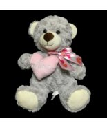 Hugfun Valentine Gift for Her Stuffed Plush Teddy Bear 15in Grey Soft Pi... - £18.03 GBP