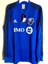 Adidas MLS Montreal Impact Long Sleeve Team Training Jersey Blue sz S - £12.65 GBP