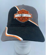 Vtg Harley Davidson Motorcycle Adjustable Hat Embroidered Logo Swirl Bla... - £17.94 GBP