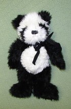 Dakin Penelope Panda Plush 16&quot; Stuffed Teddy Bear Black White Felt Bow Animal - £8.98 GBP