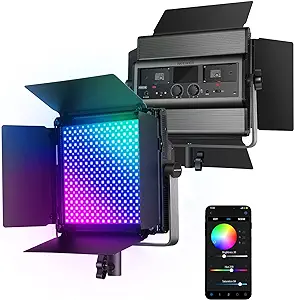 NEEWER RGB1200 RGB LED Video Light Panel with APP/2.4G Control, 60W Stud... - $370.99