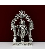 925 silver hindu idol krishna statue, figurine,puja article home temple ... - $124.73