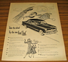 1949 Vintage Print Ad Ford Cars Try the New Ford Feel - £11.40 GBP