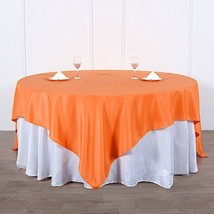 90&quot;&quot; Orange Square Polyester Tablecloth Wedding Party Catering Dinner Linens Sal - £11.22 GBP
