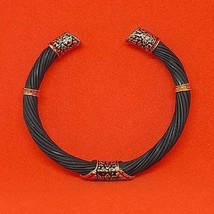 Genuine Elep hant Tail Hair Bangle Bracelet Enamelled Sukhothai Black Tail Free  - £79.85 GBP
