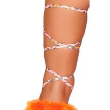 Leopard Print Thigh Leg Body Wraps Straps Iridescent Dance Rave Pink Ani... - £11.66 GBP