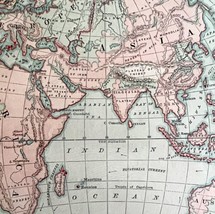 1879 Map Eastern Hemisphere Victorian Atlas Harpers Geography 1st Edition DWAA9 - £47.27 GBP