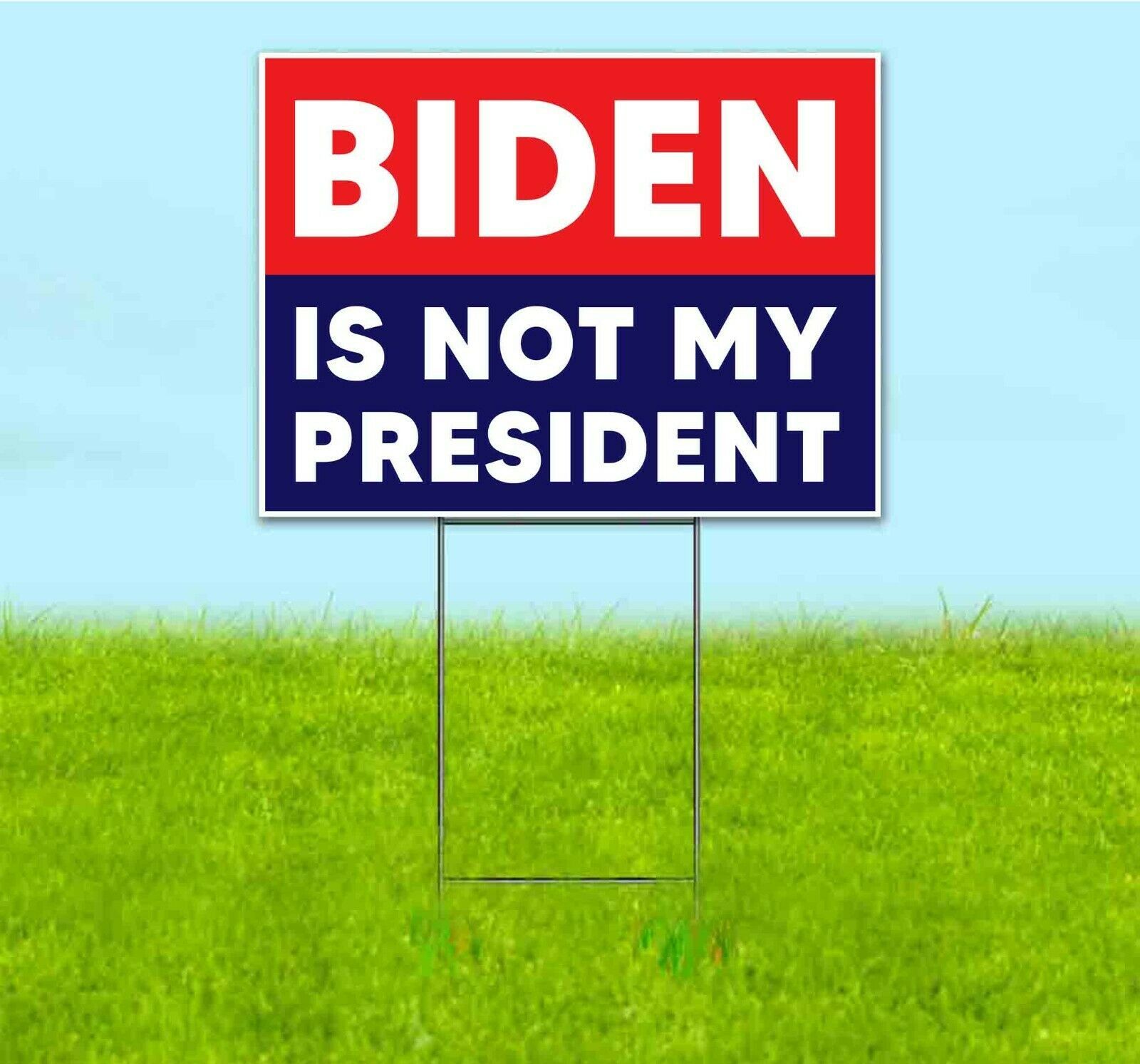 Primary image for BIDEN IS NOT MY PRESIDENT 18x24 Yard Sign WITH STAKE Corrugated Bandit TRUMP