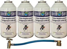 R 134a Refrigerant Replacement w/ UV Dye + Simple R134a Charging Hose (4... - £38.95 GBP