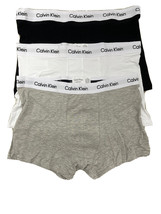 Calvin Klein Cotton Stretch 3-Pack Men&#39;s Low Rise Trunks, Black/White/Grey - £23.48 GBP