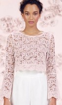 LC LAUREN CONRAD Pink Lace BLOUSE Size: LARGE New SHIP FREE Runway Colle... - £86.31 GBP