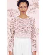 LC LAUREN CONRAD Pink Lace BLOUSE Size: LARGE New SHIP FREE Runway Colle... - £86.90 GBP