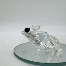 Swarovski Crystal Frog Toad Prince Crown Figurine Austria Retired 2in - $31.50