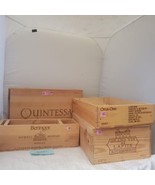 Lot of 4 Wooden Wine Box Crates Lot - 7 - £58.14 GBP