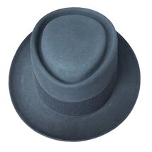 Rare VTG Gray Pork Pie Hat Mens Lee Du Pont + Box  1950s Sz 7 Superb - $167.51