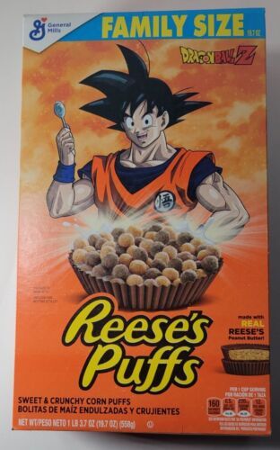 Primary image for Dragon Ball Z Goku & Majin Buu Reese’s Puffs Cereal Limited Edition Sealed Box