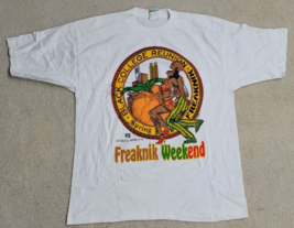 Real Vintage Freaknik Tee 1998 Black College Reunion White T Shirt XL - £102.03 GBP