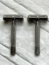 Lot Of 2 Vtg 1957 Gillette Flare Tip Super Speed Safety Razor Double Edg... - £37.32 GBP