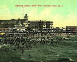 Bathing Above Steel Pier Atlantic City New Jersey NJ 1911 DB Postcard Q15 - $3.51