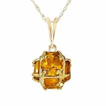 2.80 Carat 14K Solid Yellow Gold Citrine Necklace Gemstone Class Deluxe 14&quot;-24&quot;  - £294.23 GBP