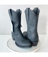 Lane PLAIN JANE Midi Cowboy Boots Womens 9 Western Black Cowgirl Short A... - $244.49 CAD