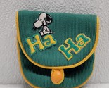 Vintage Snoopy &quot;Ha Ha&quot; Homemade Change Purse Pouch Green Yellow - €25,39 EUR