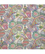 VERVAIN MAGURA CARNIVAL ABSTRACT FISH GEO 100% LINEN ITALIAN FABRIC BY Y... - $49.49