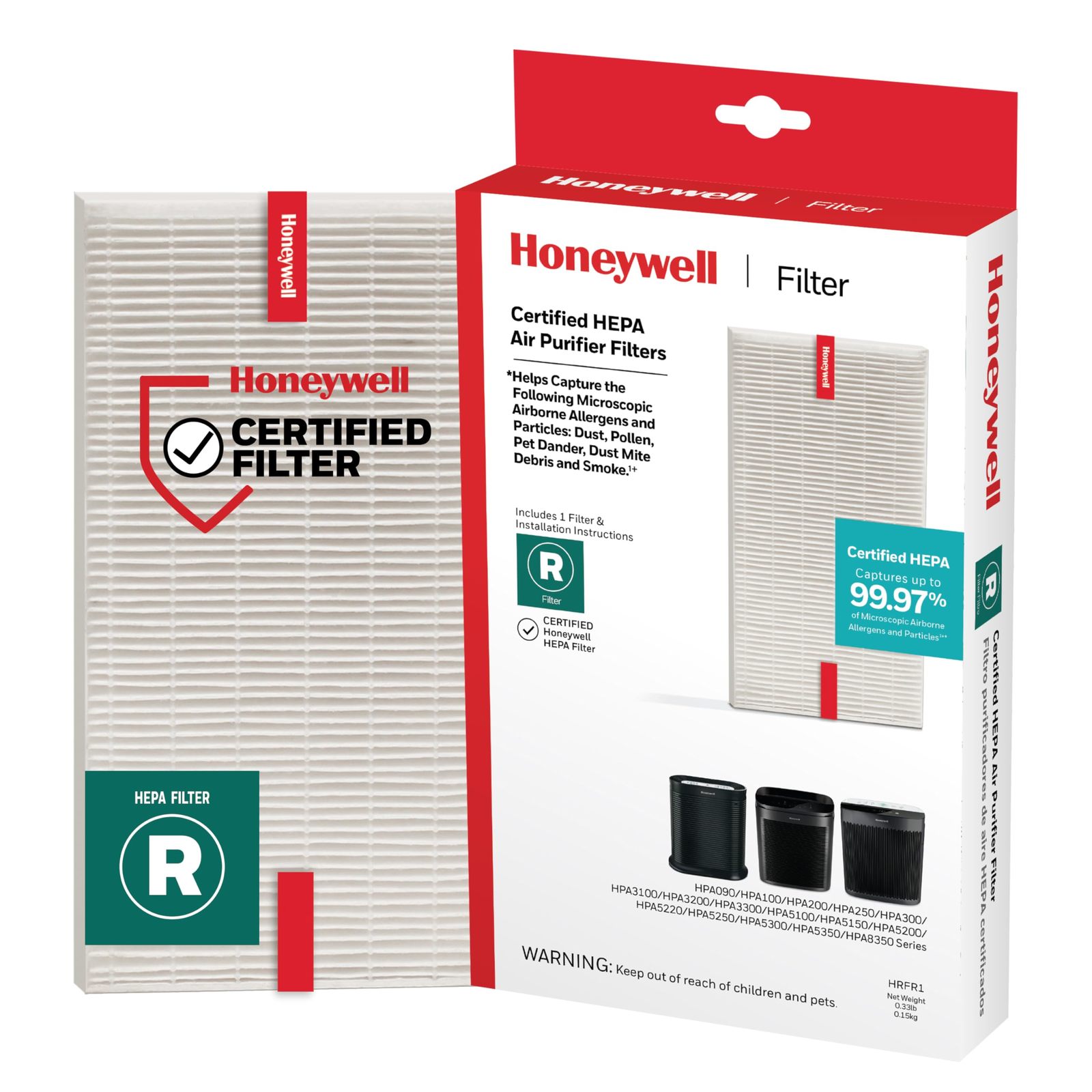 Honeywell HEPA Air Purifier Filter R, 1-Pack for HPA 100/200/300 and 500... - $44.96