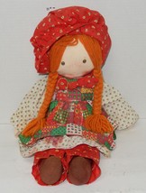 Vintage HOLLY HOBBIE 1988 Plush Rag Doll 20&quot; Holiday Ed. Amtoy with Orna... - $977.10 MXN