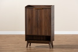 Linus Walnut Brown Finished 5-Shelf Wood Entryway Shoe Cabinet - $251.00