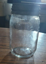 Ball Metal Zinc Lid Clear Glass Pint Canning Jar Decorative Collectible Vase - £7.06 GBP