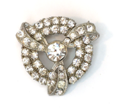 Vintage Sparkling Rhinestone Brooch Pin 1960s Era - £15.02 GBP