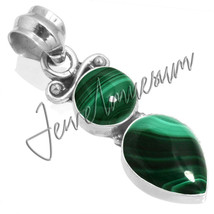 Traditional Jewelry Natural Malachite 925 Sterling Silver Pendant - $29.43