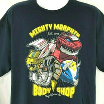 Mighty Morphin Body Shop Power Rangers TeeFury T-Shirt 2XL Men Megazord Dinozord - £18.87 GBP
