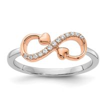 0.30Ct Round Cut Diamond Infinity Wedding Engagement Ring 14k Two Tone Gold Over - £73.51 GBP