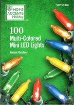 HOME ACCENTS HOLIDAY 1007 125 556 100CT MULTICOLOR MINI LED 28&#39; GREEN ST... - £10.69 GBP