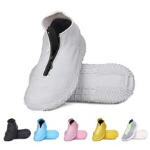 Reusable Silicone Waterproof Shoe Covers Size M Gray Lot of 2 - £11.46 GBP