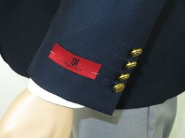 Men's RENOIR Classic Blazer 100% Wool Side vents Metal Buttons Notch 509-2 Navy image 10