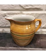 Vtg Union K Small Orange Peach Striped Lusterware Creamer 2.5&quot; 1/10 L Czech - €25,19 EUR