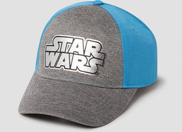 Kids Star Wars Snapback Hat BLUE/GRAY Silver Logo Adjustable Retro Baseball Cap - £7.82 GBP