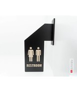 Restroom door signs  ,  WC Symbols , Wooden sign , Unisex Toilet , Bathr... - $60.00