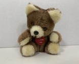 Russ Berrie I Love You red heart small brown teddy bear plush Made Korea... - £10.55 GBP