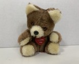 Russ Berrie I Love You red heart small brown teddy bear plush Made Korea... - £10.59 GBP